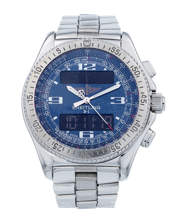 Breitling B1 - Blue Quarter Arabic Dial & Bracelet Strap