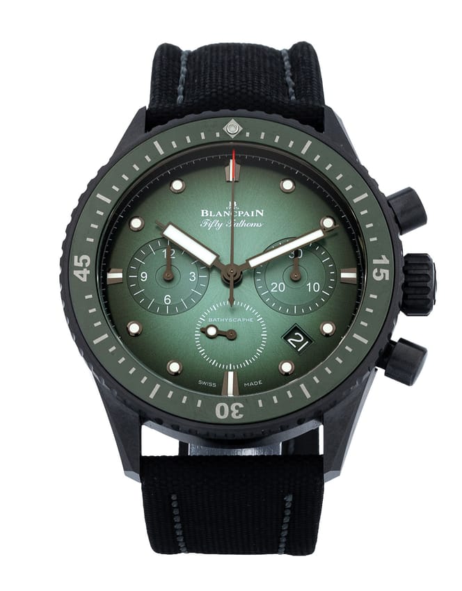 Blancpain Fifty Fathoms - Green Dial & Fabric Strap