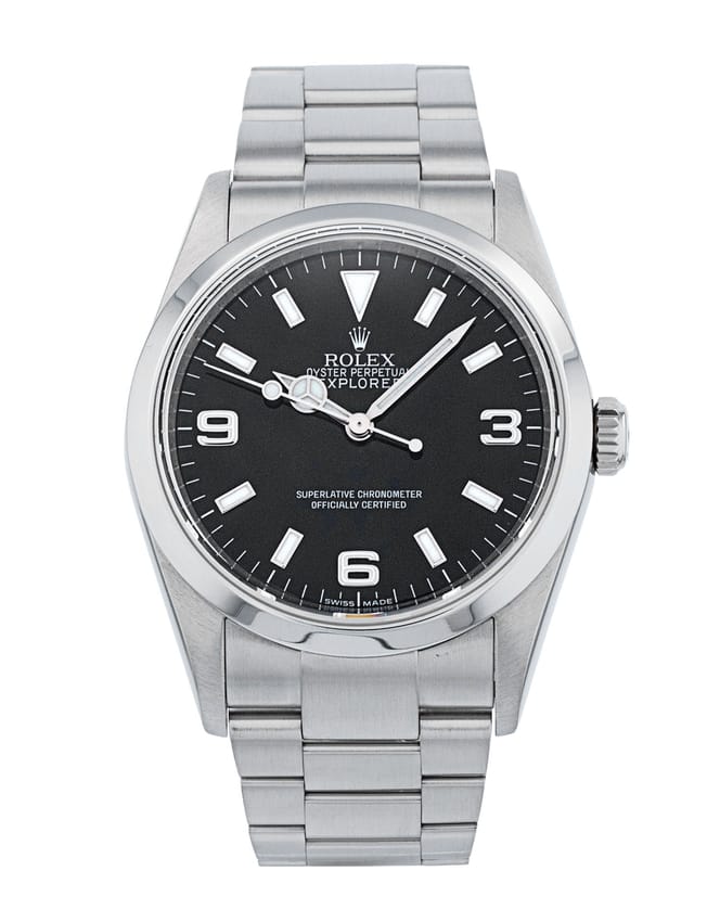 Rolex Explorer - Black Quarter Arabic Dial & Bracelet Strap