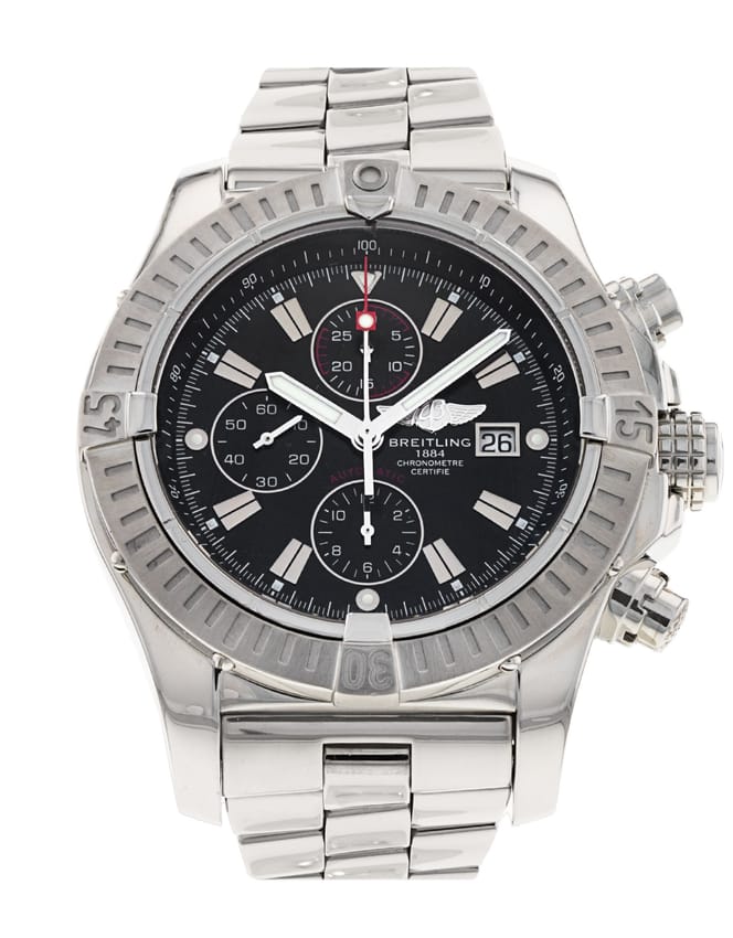 Breitling Super Avenger - Black Baton Dial & Bracelet Strap