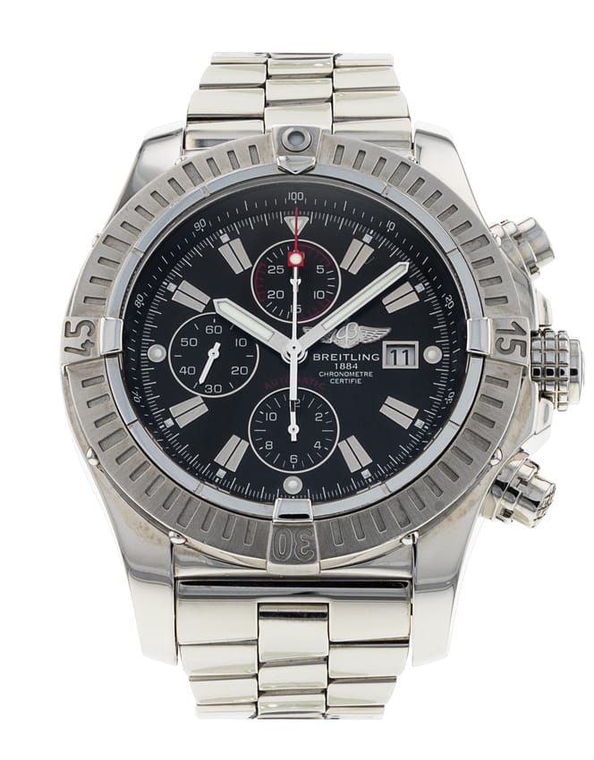 Breitling Super Avenger - Black Baton Dial & Bracelet Strap