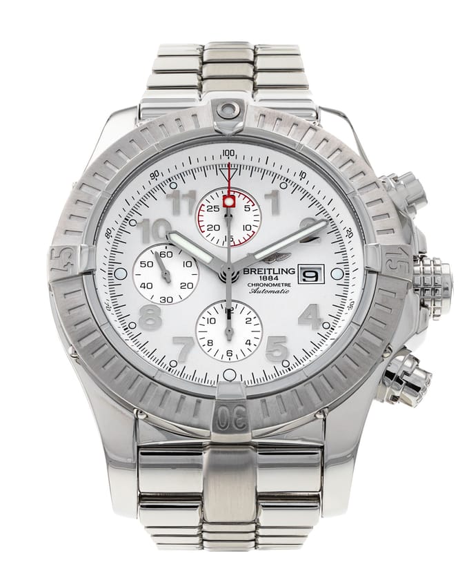 Breitling Super Avenger - White Arabic Dial & Bracelet Strap