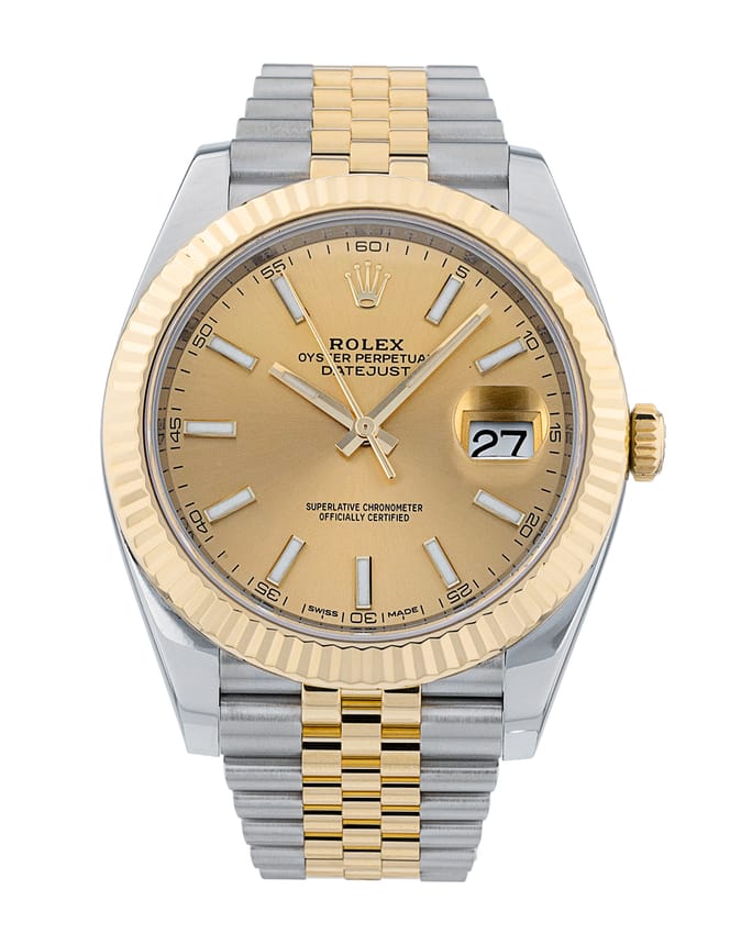 Rolex Datejust 41 - Champagne Baton Dial & Bracelet Strap