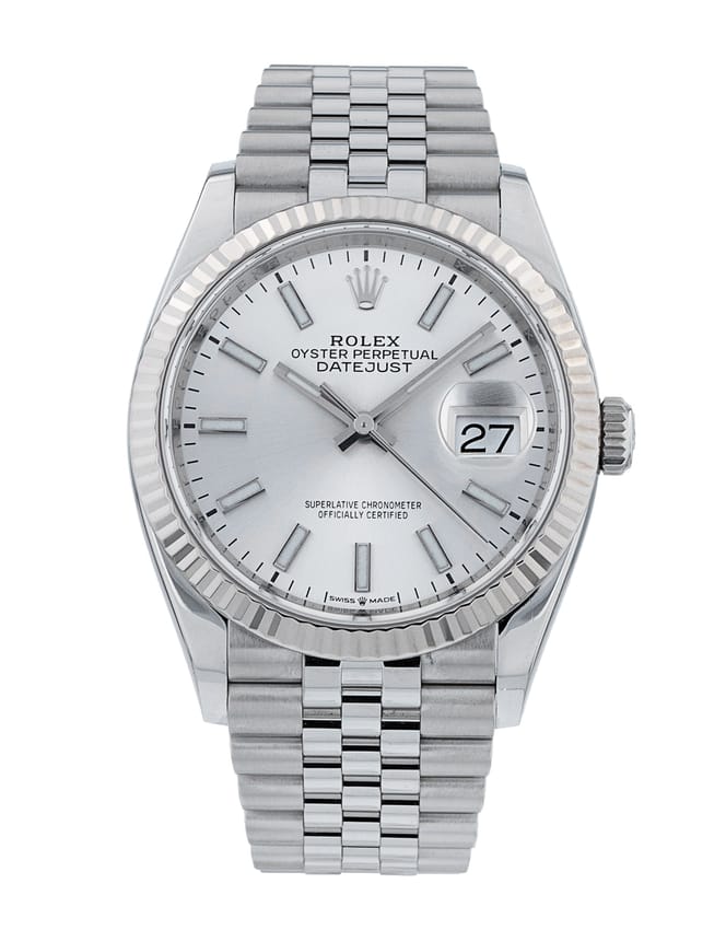 Rolex Datejust 126234 - Silver Baton Dial & Bracelet Strap