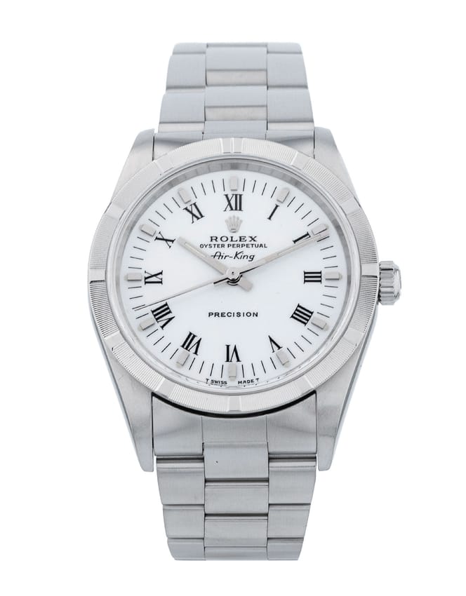 Rolex Air-King - White Roman Numeral Dial & Bracelet Strap