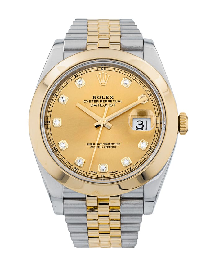 Rolex Datejust 41 - Champagne Diamond Dial & Bracelet Strap