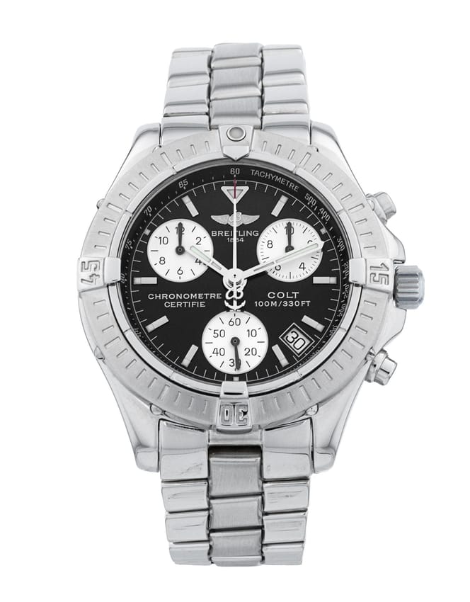 Breitling Colt Quartz - Black Baton Dial & Bracelet Strap