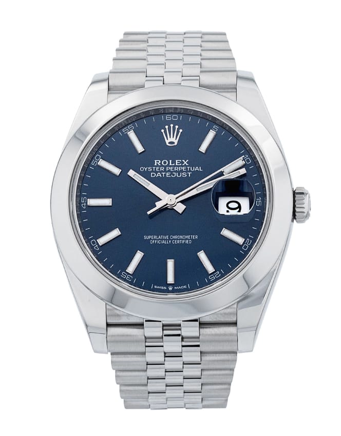 Rolex Datejust 41 126300 - Blue Baton Dial & Bracelet Strap