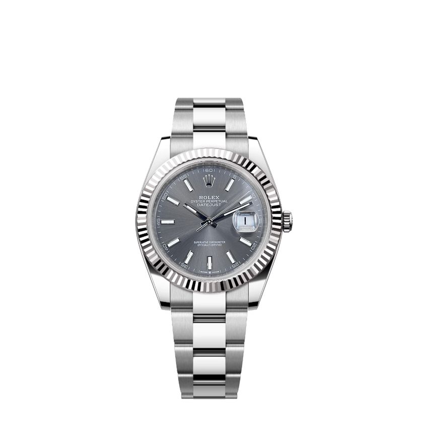 Rolex Datejust 41 - Silver Baton Dial & Bracelet Strap