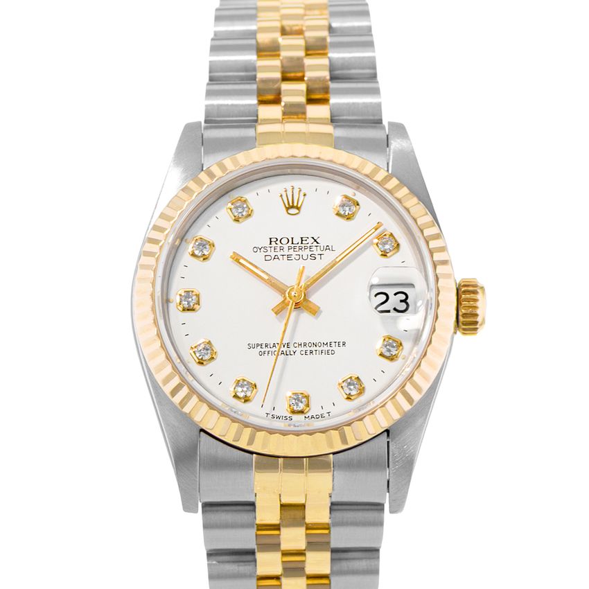 Rolex Mid-Size Datejust - White Diamond Dial