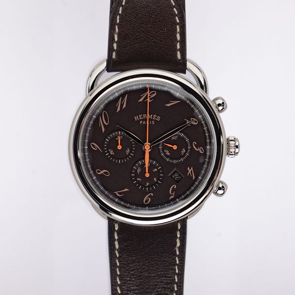 HERMES Arceau AR4.910 2****** Brown Men\'s Wrist Watch Hermès Arceau Reference AR4.910, A Stainless Steel Automatic  main image 4