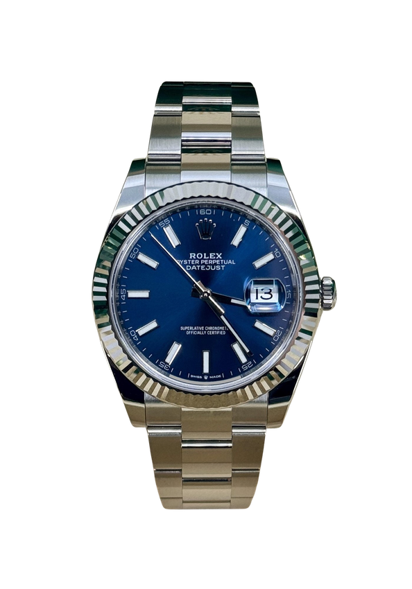 Rolex Datejust 41 126334 - Blue Baton Dial & Bracelet Strap