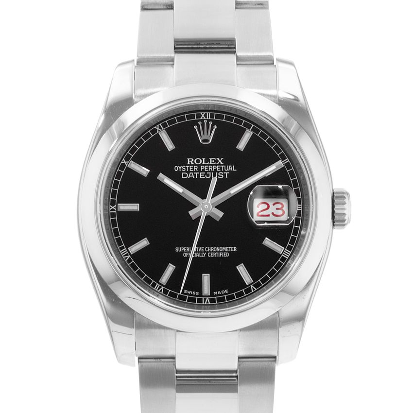 Rolex Datejust 116200 - Black Baton Dial & Bracelet Strap