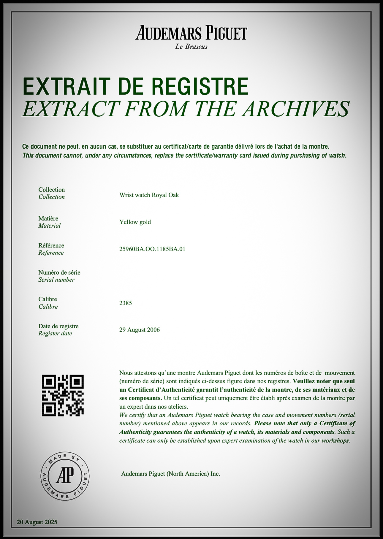 Audemars Piguet Royal Oak 25960BA.OO.1185BA.01 Thumbnail 7