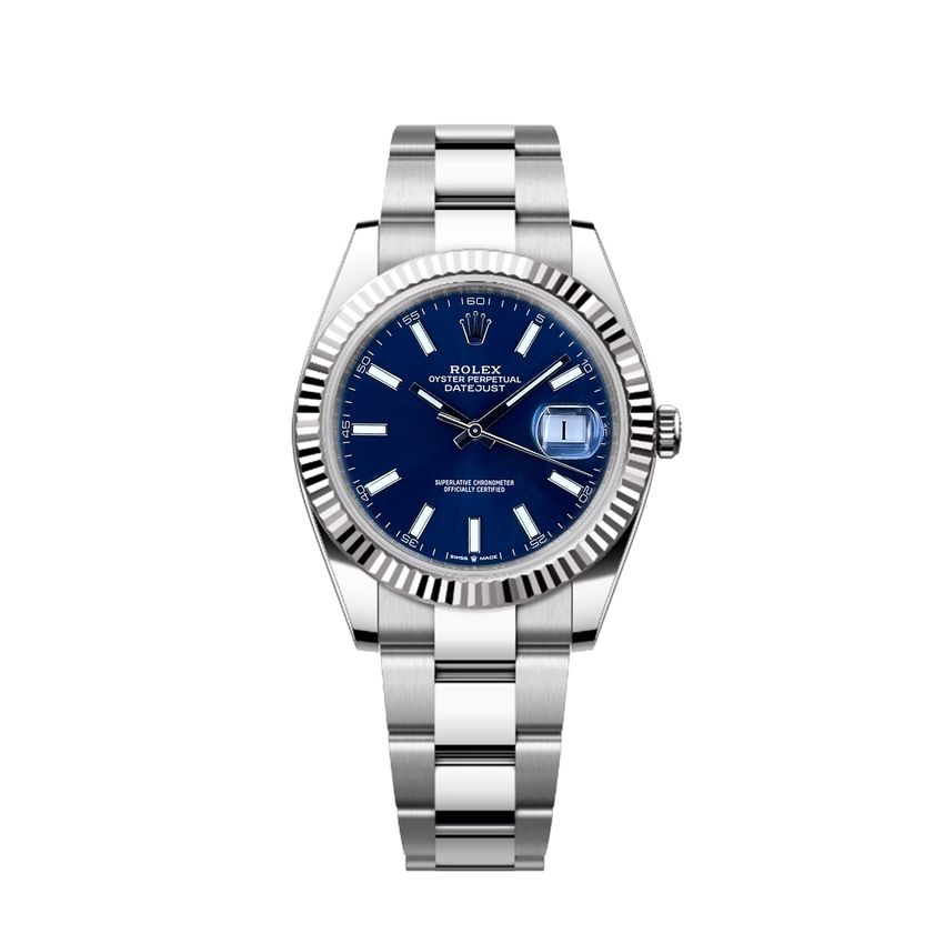 Rolex Datejust 41 126334 - Blue Baton Dial & Bracelet Strap