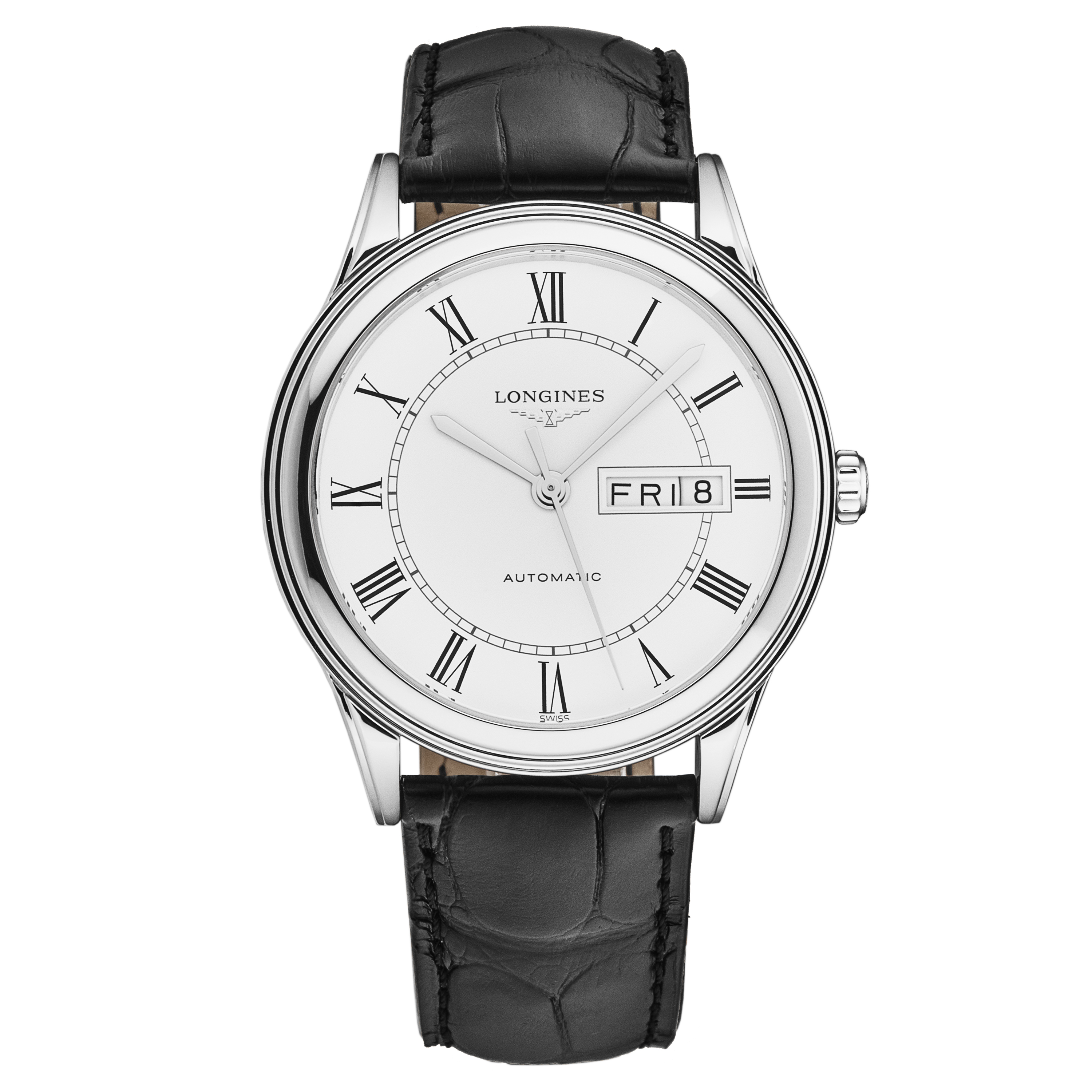 Longines Flagship - White Roman Numeral Dial & Leather Strap