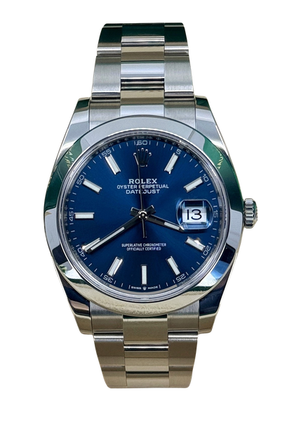 Rolex Datejust 41 126300 Blue Baton Dial Bracelet Strap