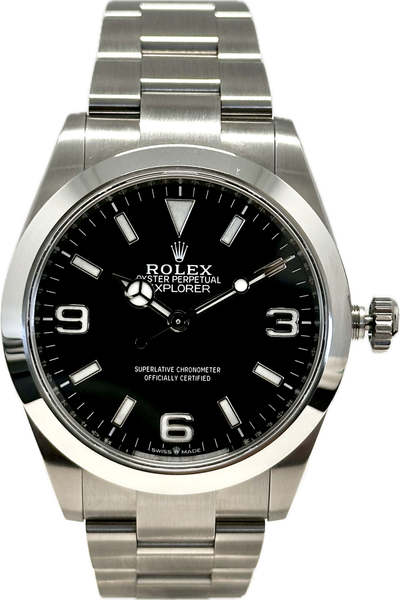 Rolex Explorer 40 Black Quarter Arabic Dial
