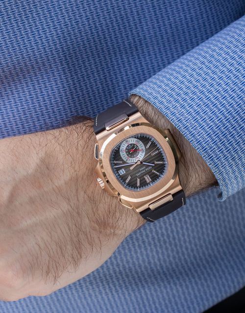 Patek Philippe Nautilus Brown Baton Dial Leather Strap