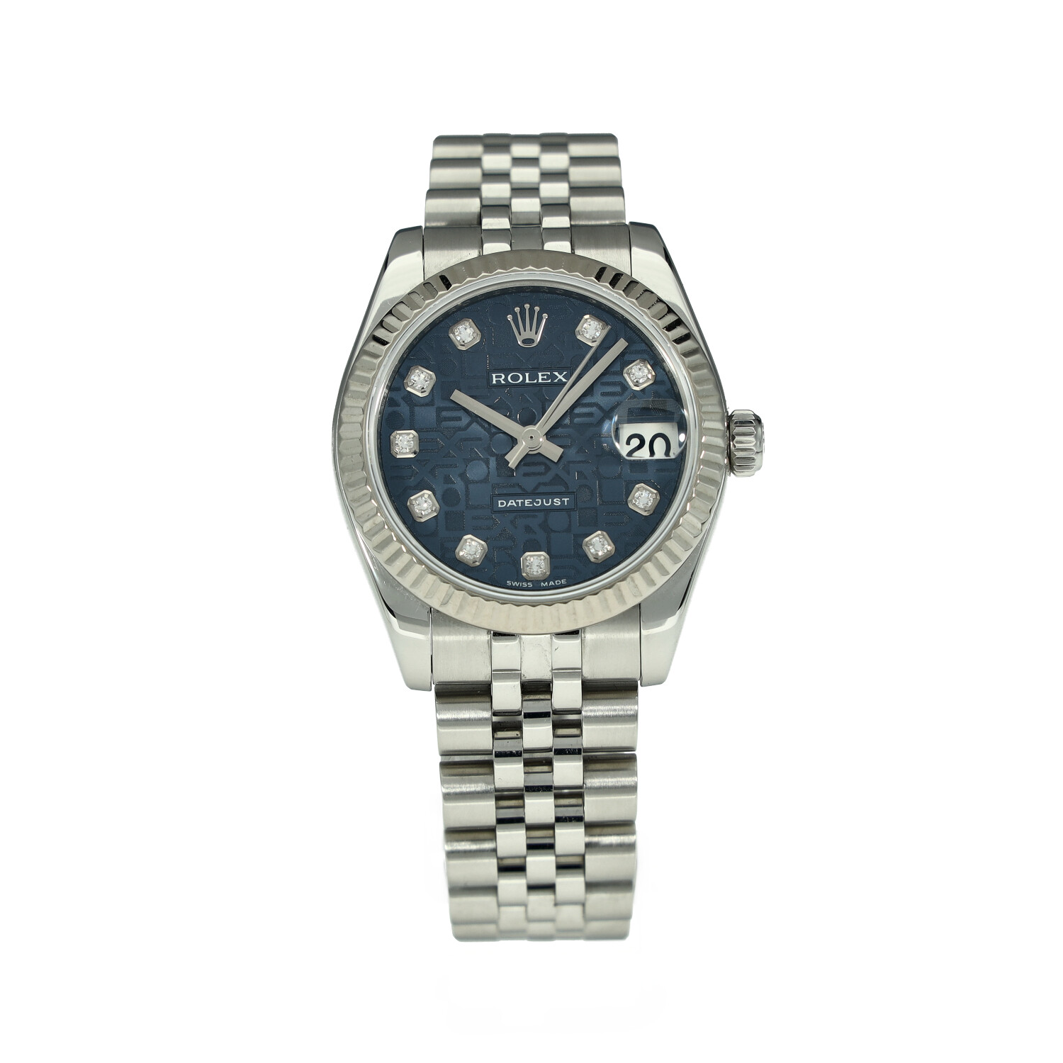 Rolex Datejust Lady 31 Blue Diamond Dial Bracelet Strap