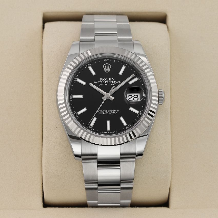 Rolex Datejust 41 126334 - Black Baton Dial & Bracelet Strap