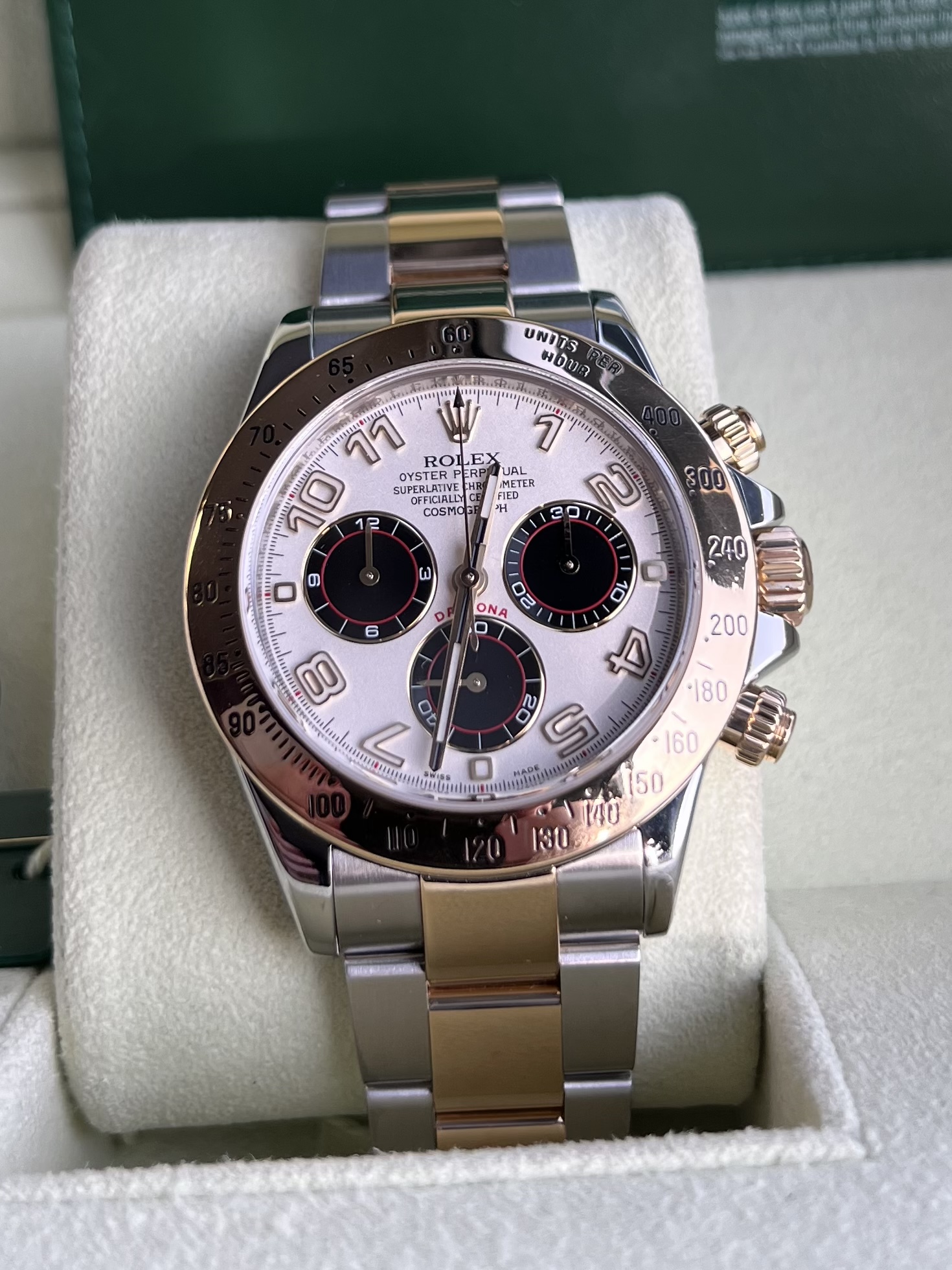 Rolex Daytona quadrante Bianco Numeri Arabi