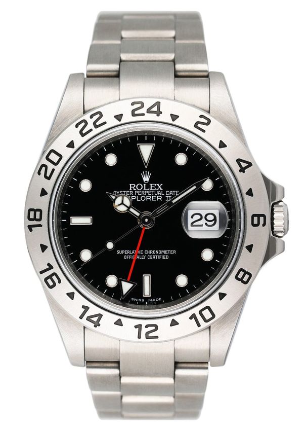 Rolex Explorer II 16570 - Black Dial & Bracelet Strap