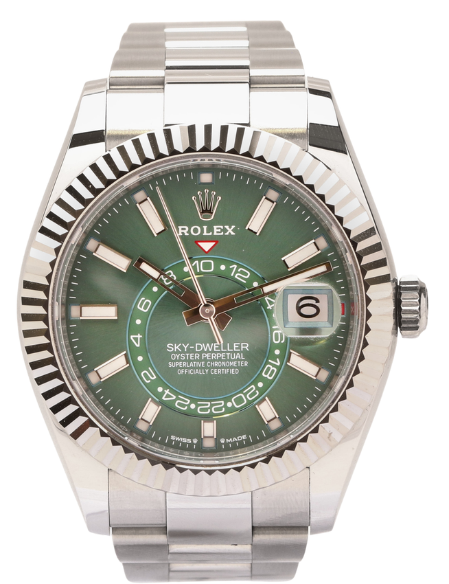Rolex Sky-Dweller - Mint Green Baton Dial & Bracelet Strap