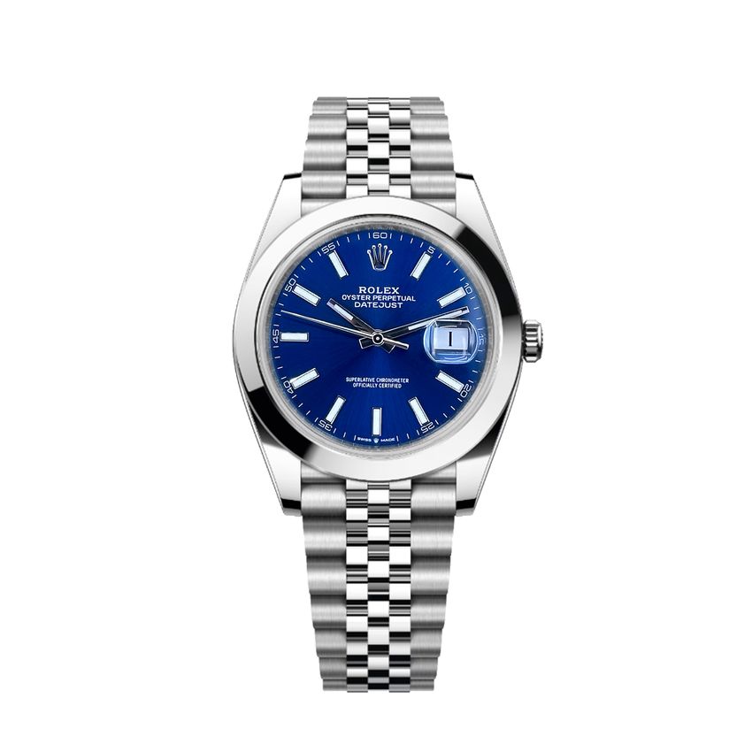 Rolex Datejust 41 126300 - Blue Baton Dial & Bracelet Strap