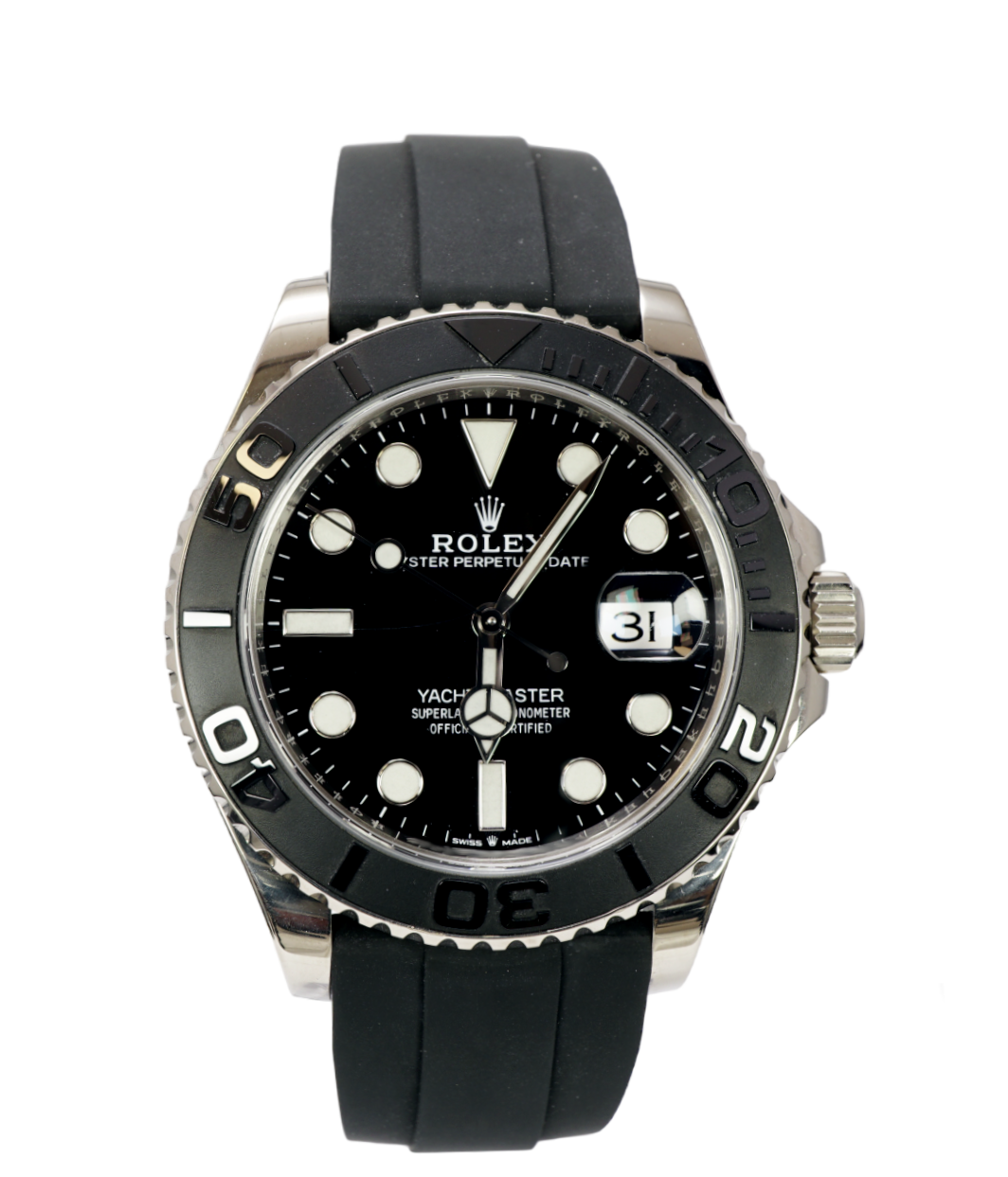 Rolex Yacht-Master quadrante Nero e un cinturino in Gomma