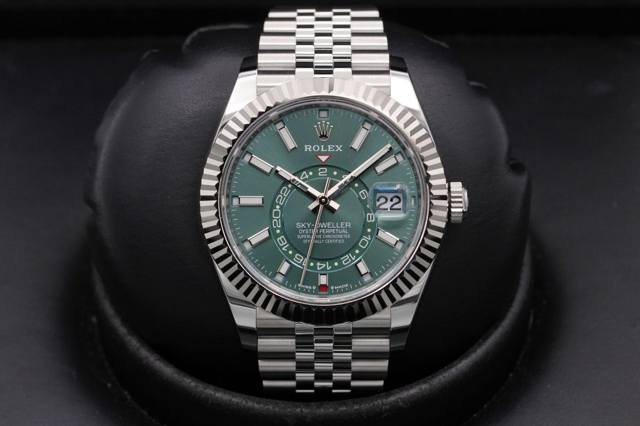 Rolex Sky-Dweller - Mint Green Baton Dial & Bracelet Strap