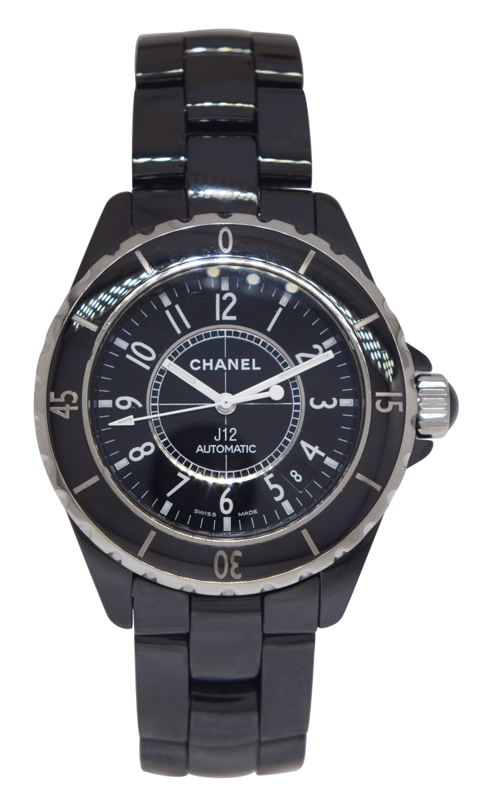 Chanel J12 H0684 - Black Arabic Dial & Rubber Strap