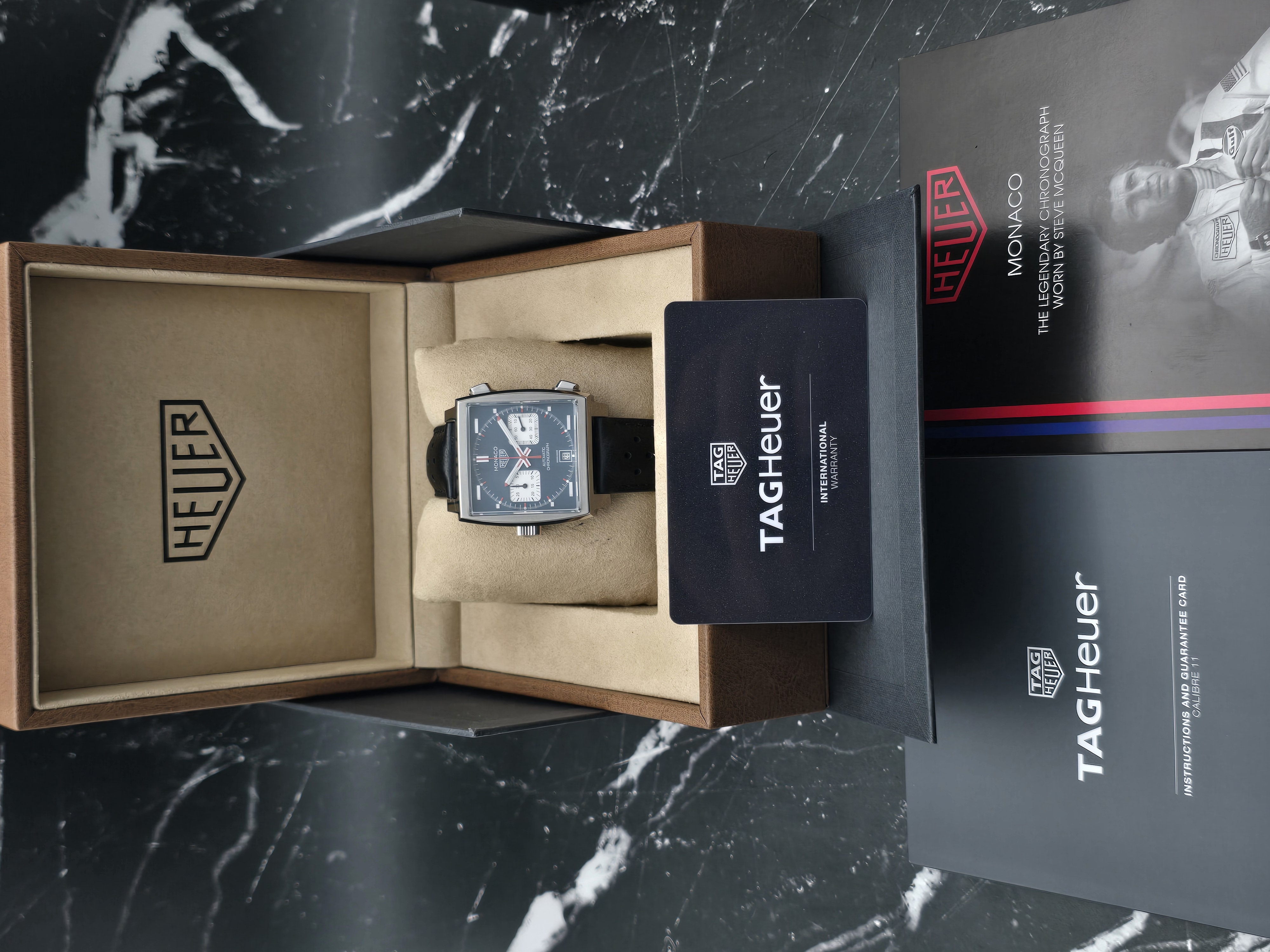 Tag Heuer Monaco - Blue Baton Dial & Leather Strap