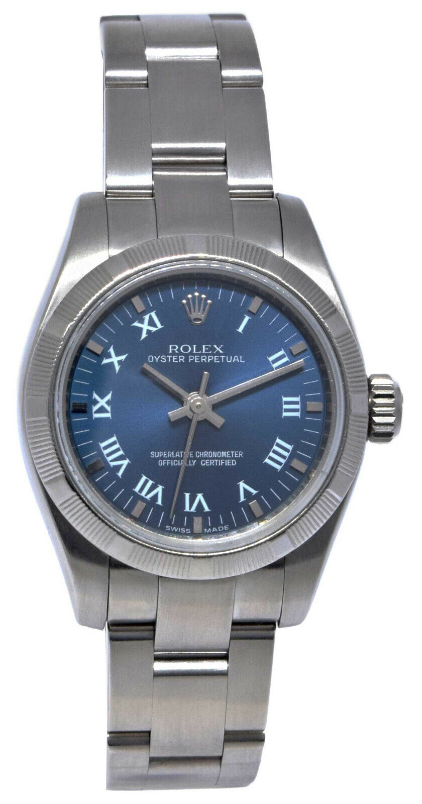 ROLEX OYSTER PERPETUAL LADY 176210 2コマ Rolex Lady Oyster Perpetual - Blue Roman Numeral Dial