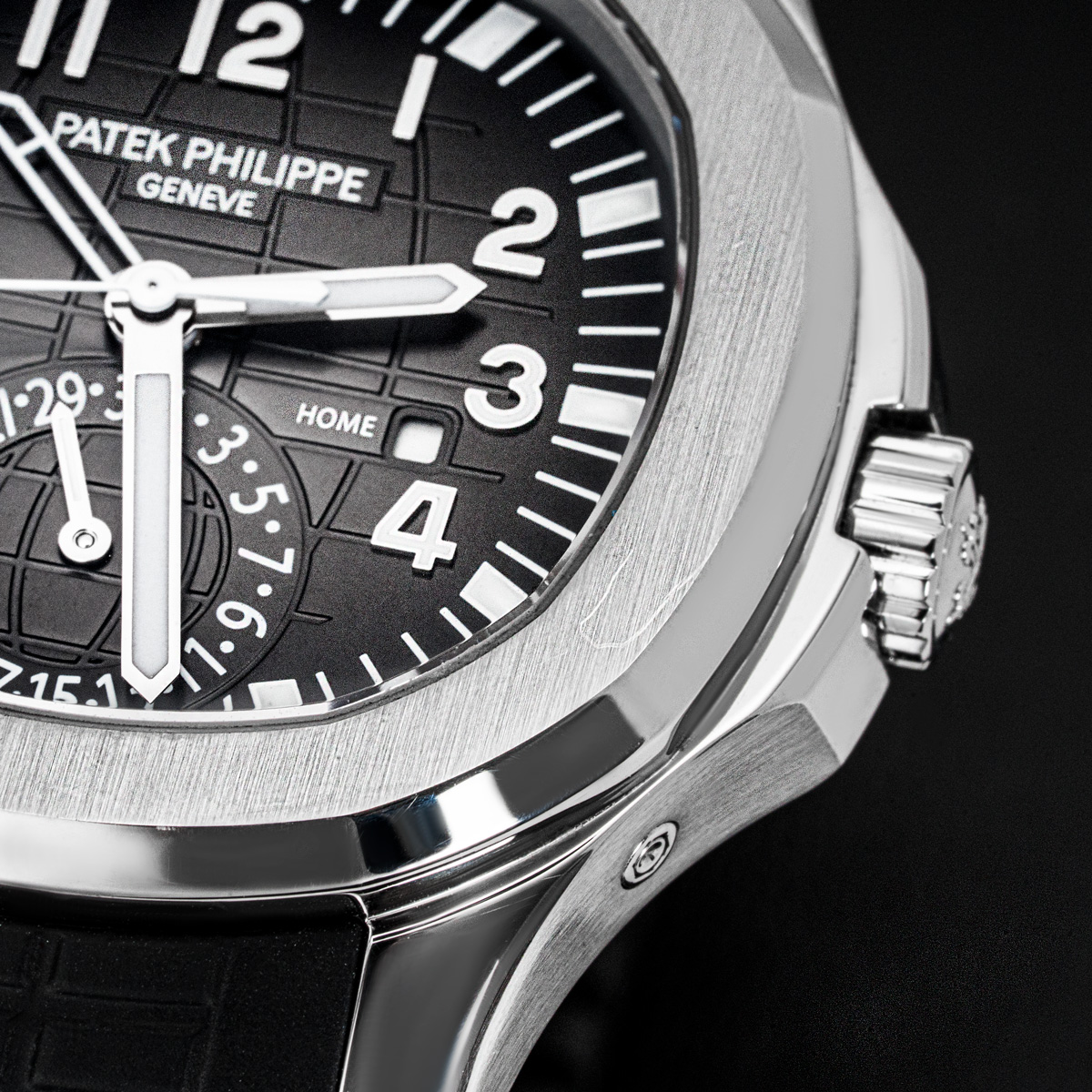 Patek Philippe Aquanaut Black Arabic Dial Rubber Strap