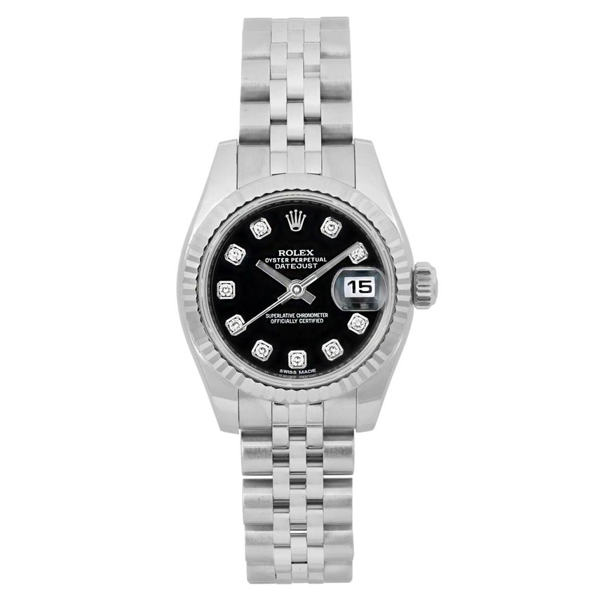 Rolex Datejust Lady - Black Diamond Dial & Bracelet Strap