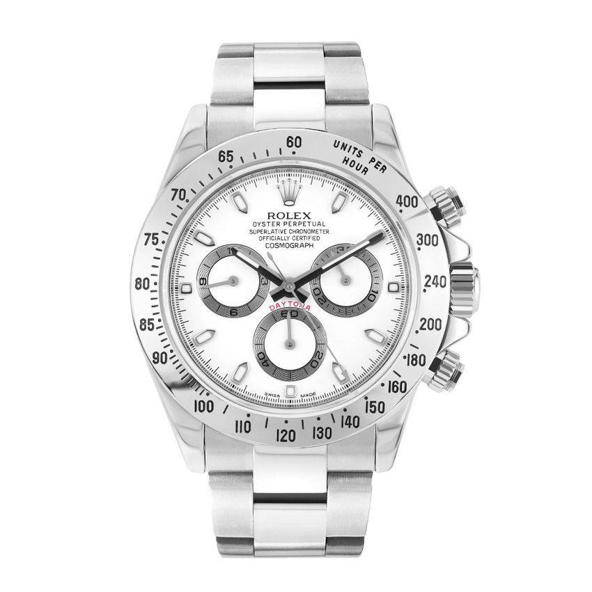 Rolex Daytona 116520 - White Dial & Bracelet Strap