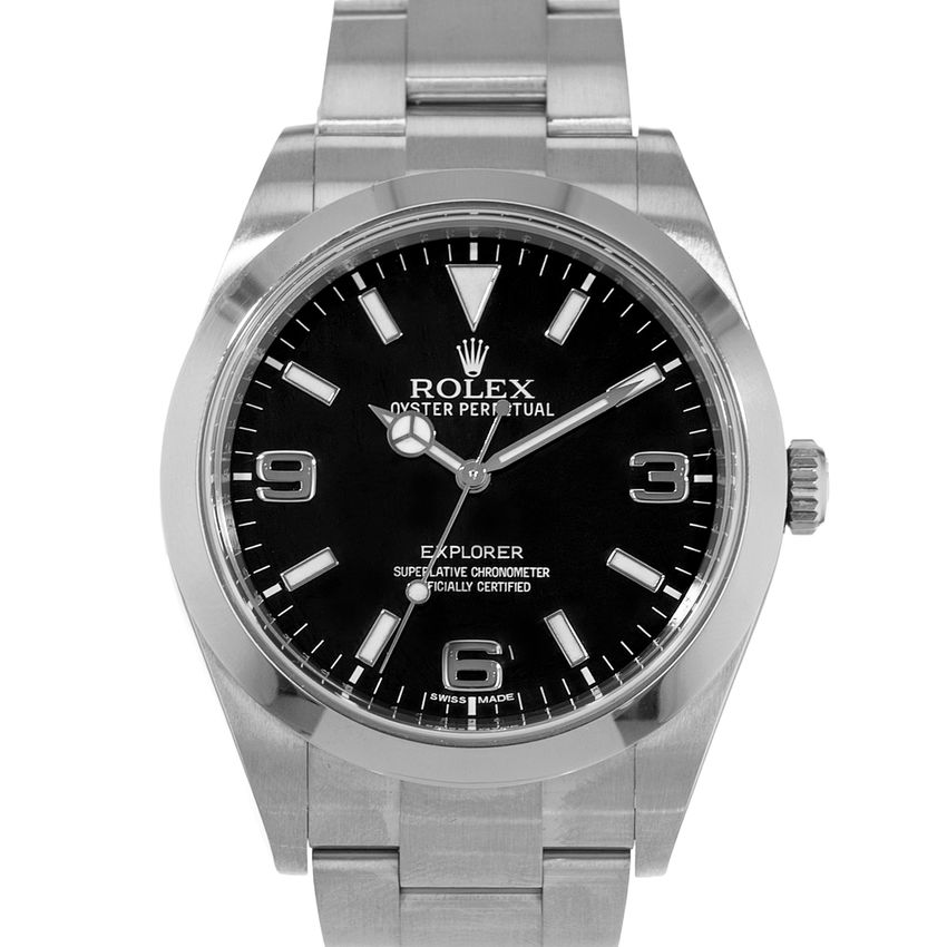 Rolex Explorer - Black Quarter Arabic Dial & Bracelet Strap