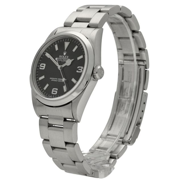 Rolex Explorer Black Quarter Arabic Dial Bracelet Strap