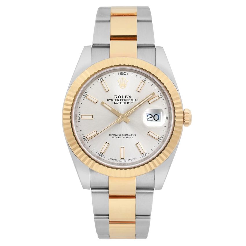 Rolex Datejust 41 - Silver Baton Dial & Bracelet Strap