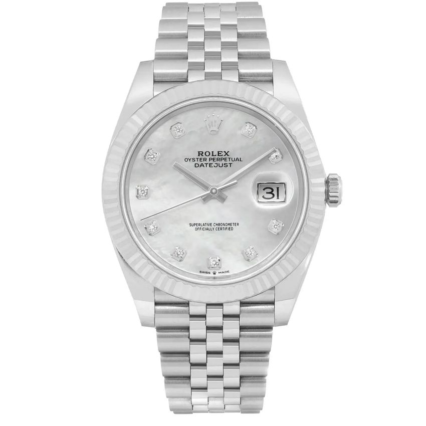 Rolex Datejust 41 - Mother of Pearl White - Diamond Dial